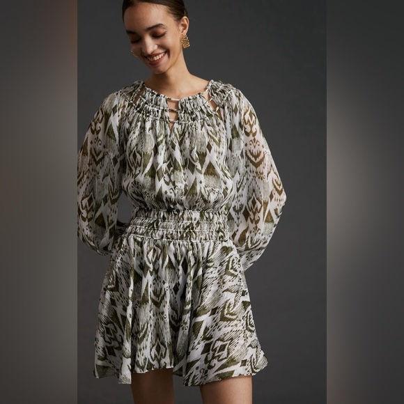 MISA LOS ANGELES Mercy Mini Dress in Green Spring Ikat Women’s Size Small NWT - Picture 5 of 16